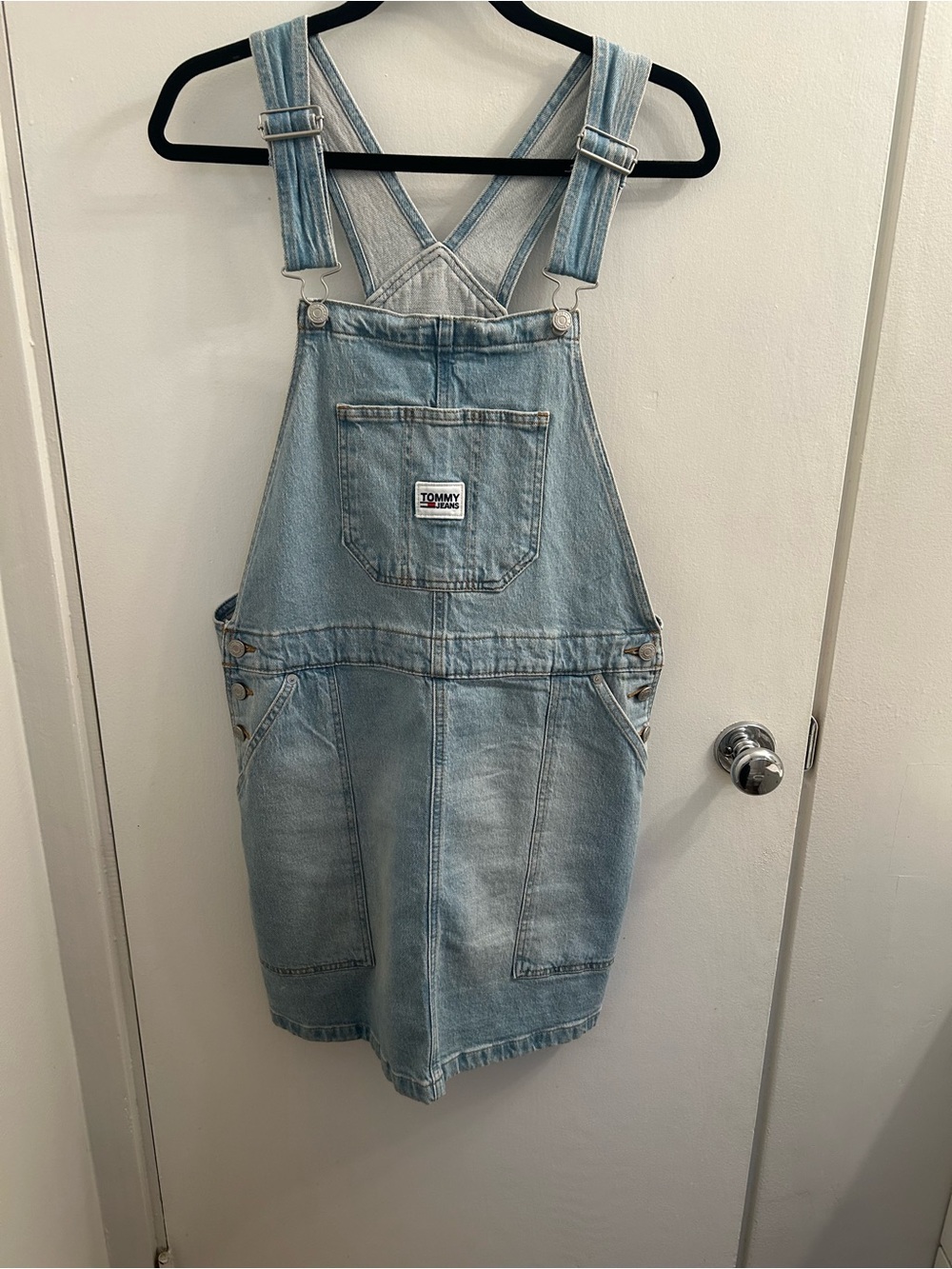 New Tommy Hilfiger Light Blue Denim Overall Dress